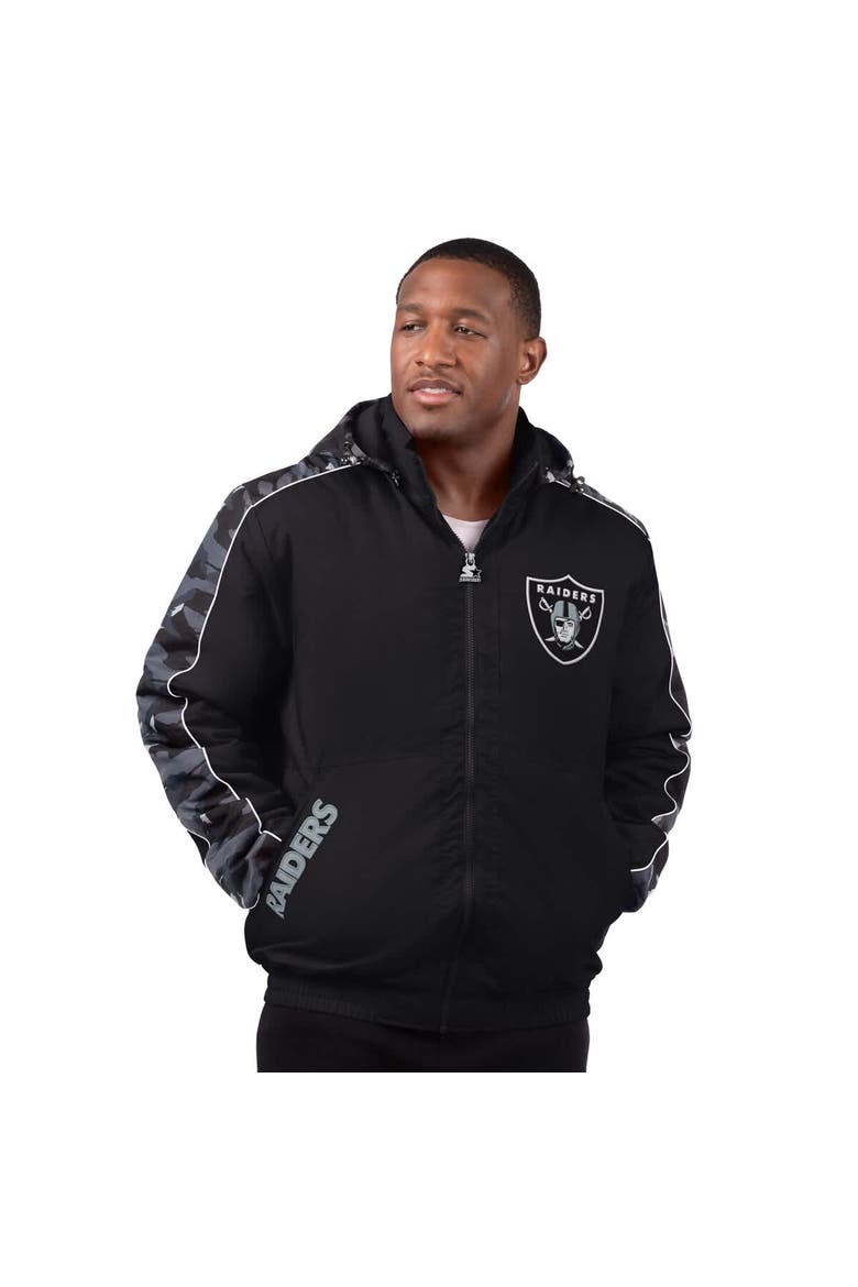 Men's Starter  Black Las Vegas Raiders Thursday Night Gridiron Full-Zip Jacket, Main, color, Black