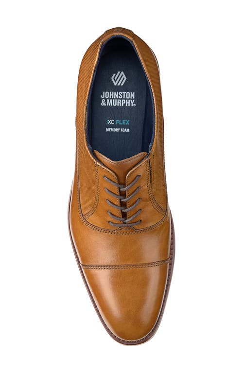 Johnston & Murphy Landry Cap Toe Oxford In Tan Full Grain