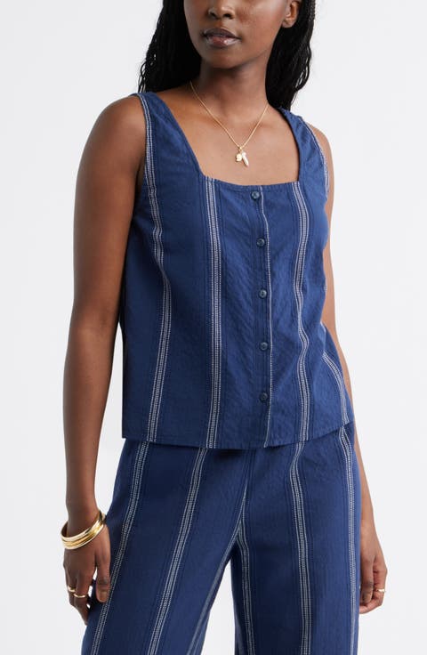 Button Front Sleeveless Top
