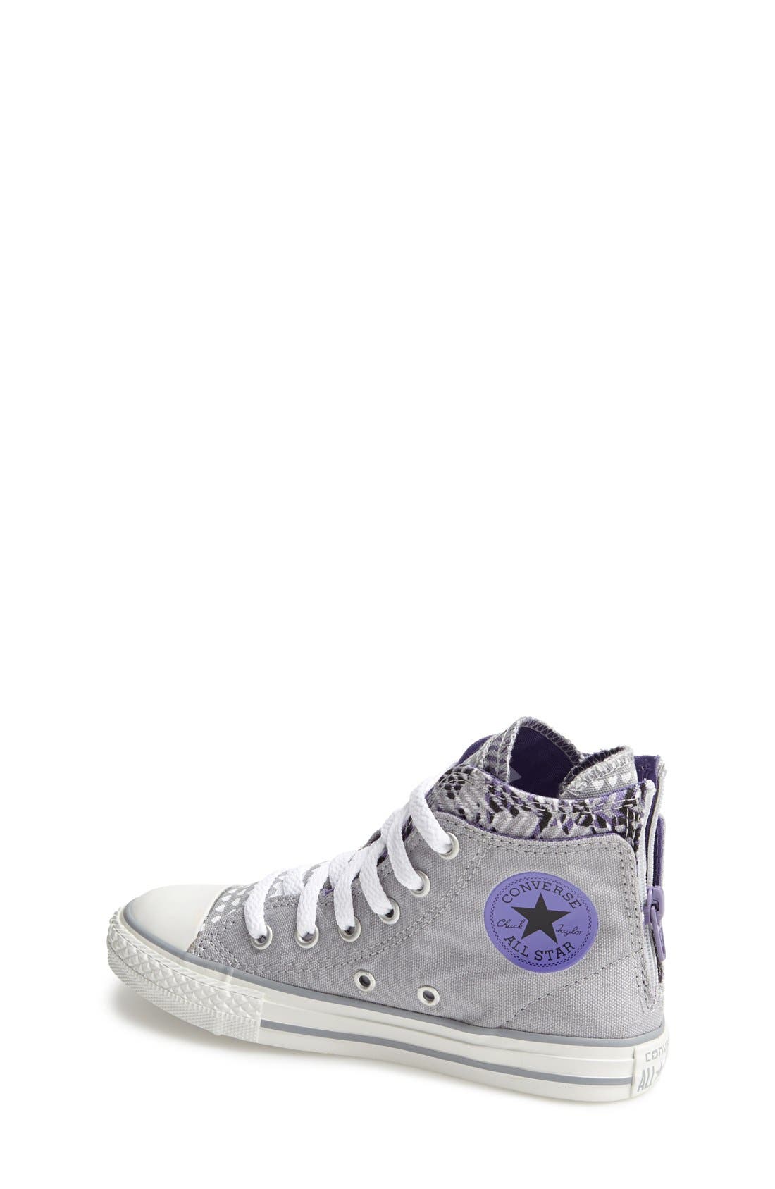 Converse Chuck Taylor<sup>®</sup> All Star<sup>®</sup> Zip Back High Top Sneaker, Alternate, color, 