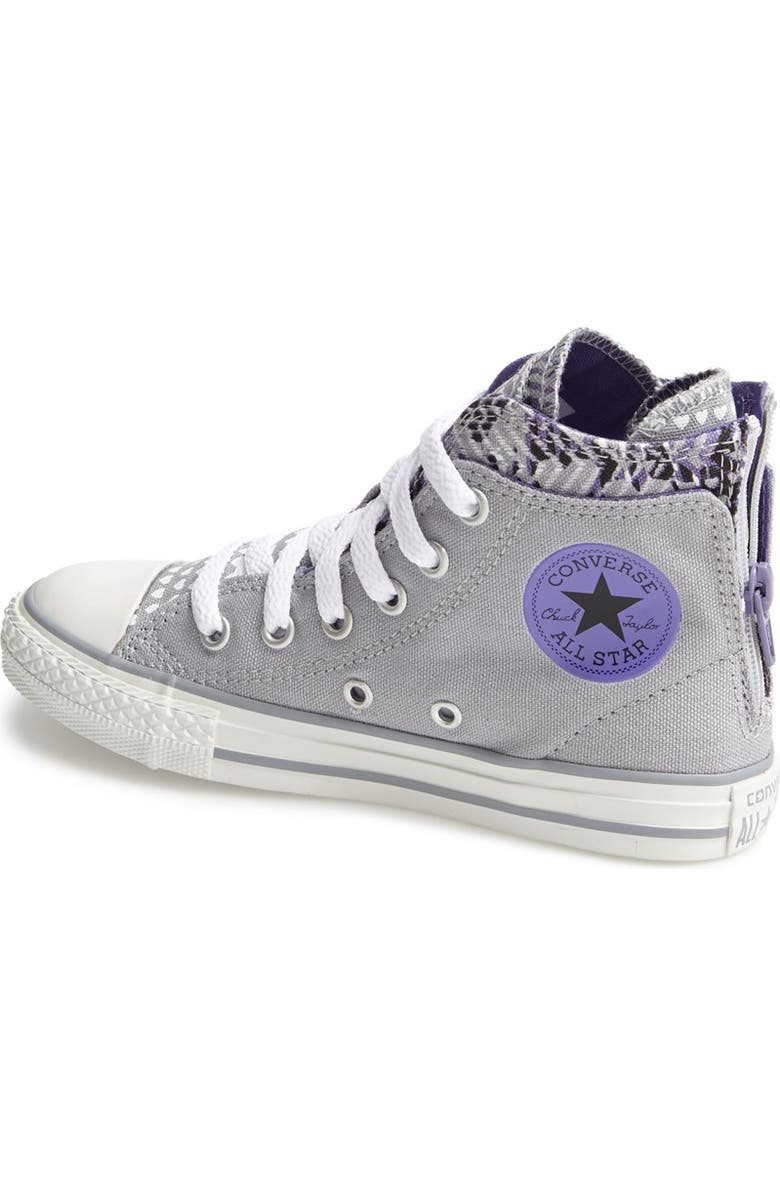 Converse Chuck Taylor<sup>®</sup> All Star<sup>®</sup> Zip Back High Top Sneaker, Alternate, color,
