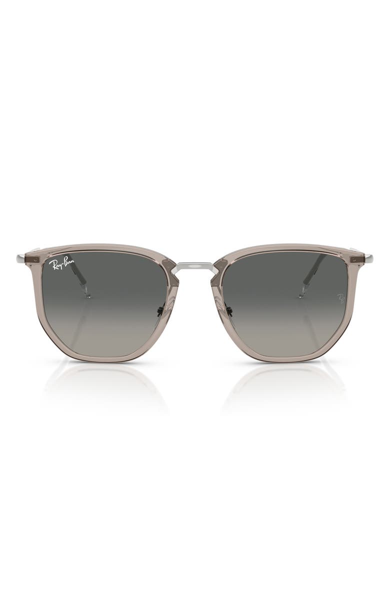 Ray-Ban 53mm Gradient Irregular Sunglasses, Main, color, Transparent Grey