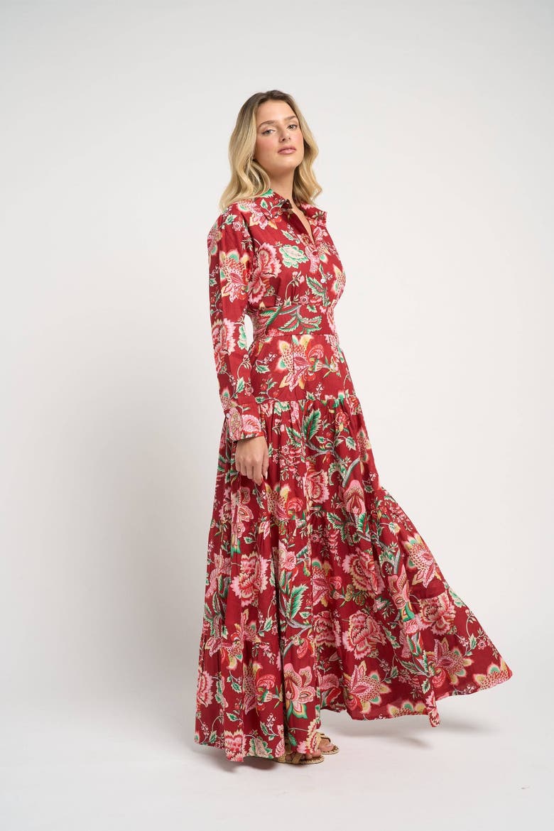 Meredith Peony Dress, Alternate, color, Red
