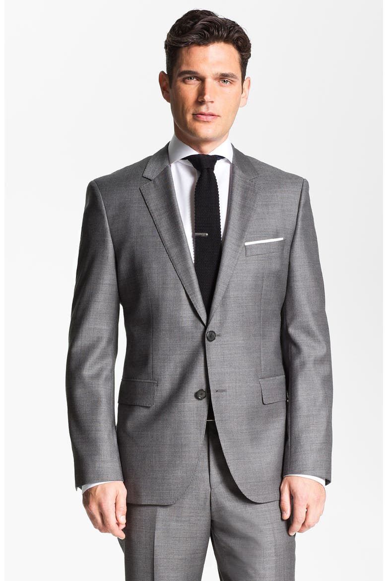 HUGO BOSS 'James/Sharp' Trim Fit Wool Suit, Alternate, color, GREY