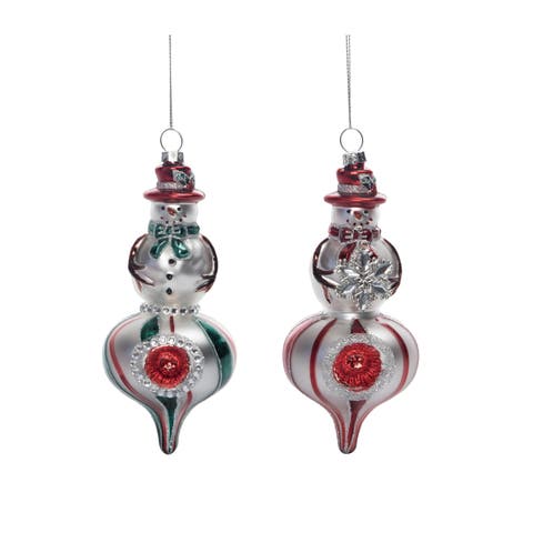 Glass Decorative Snowman Ornament Set of Christmas Decor