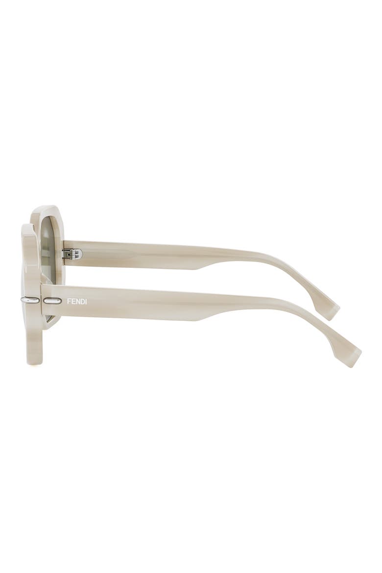 Selleria Square Sunglasses, Alternate, color, BEIGE HORN / GREEN MIRROR