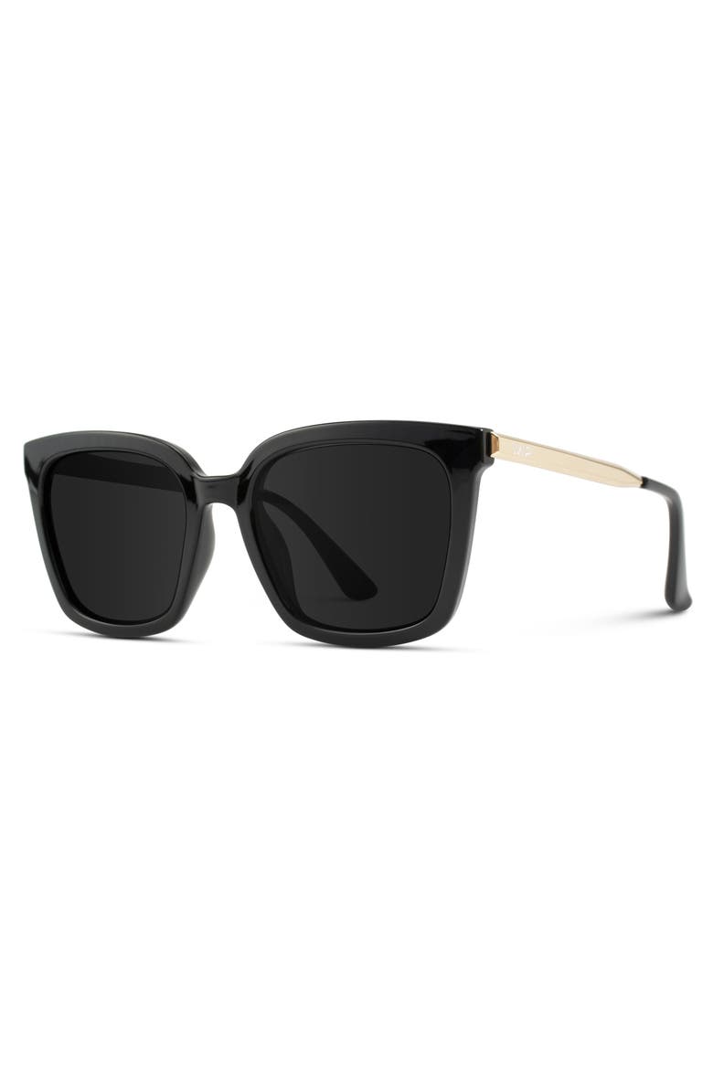 Madison - 53mm Oversized Square Polarized Sunglasses, Alternate, color, Black