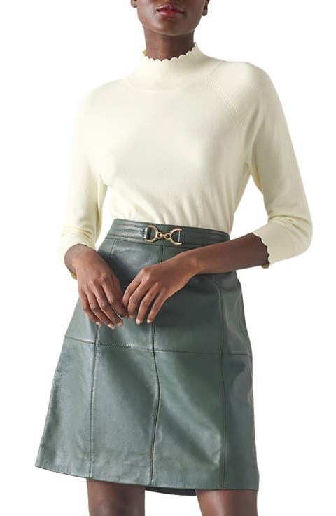 Betty Scallop Turtleneck Merino Wool Sweater