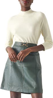 LK Bennett Betty Scallop Turtleneck Merino Wool Sweater