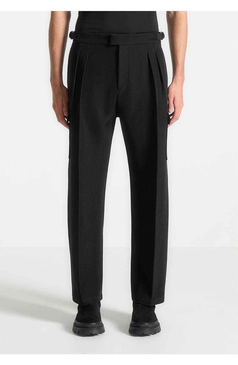 Manière De Voir Maurice Relaxed Fit Twill Pocket Trousers, Alternate, color, Black