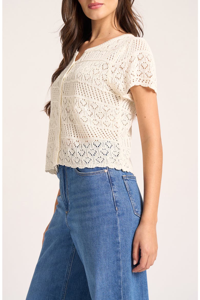 Orla Short Sleeve Cardigan, Alternate, color, IVORY