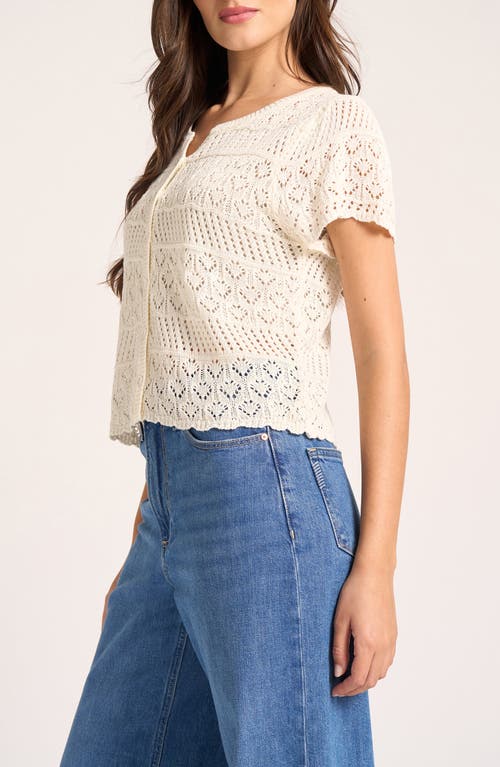 Matty M Orla Short Sleeve Cardigan In White