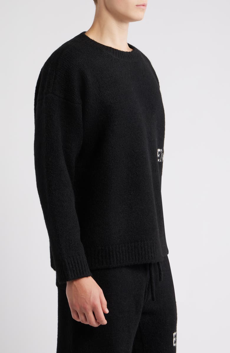 Elwood Oversize Crewneck Sweater, Alternate, color, Black