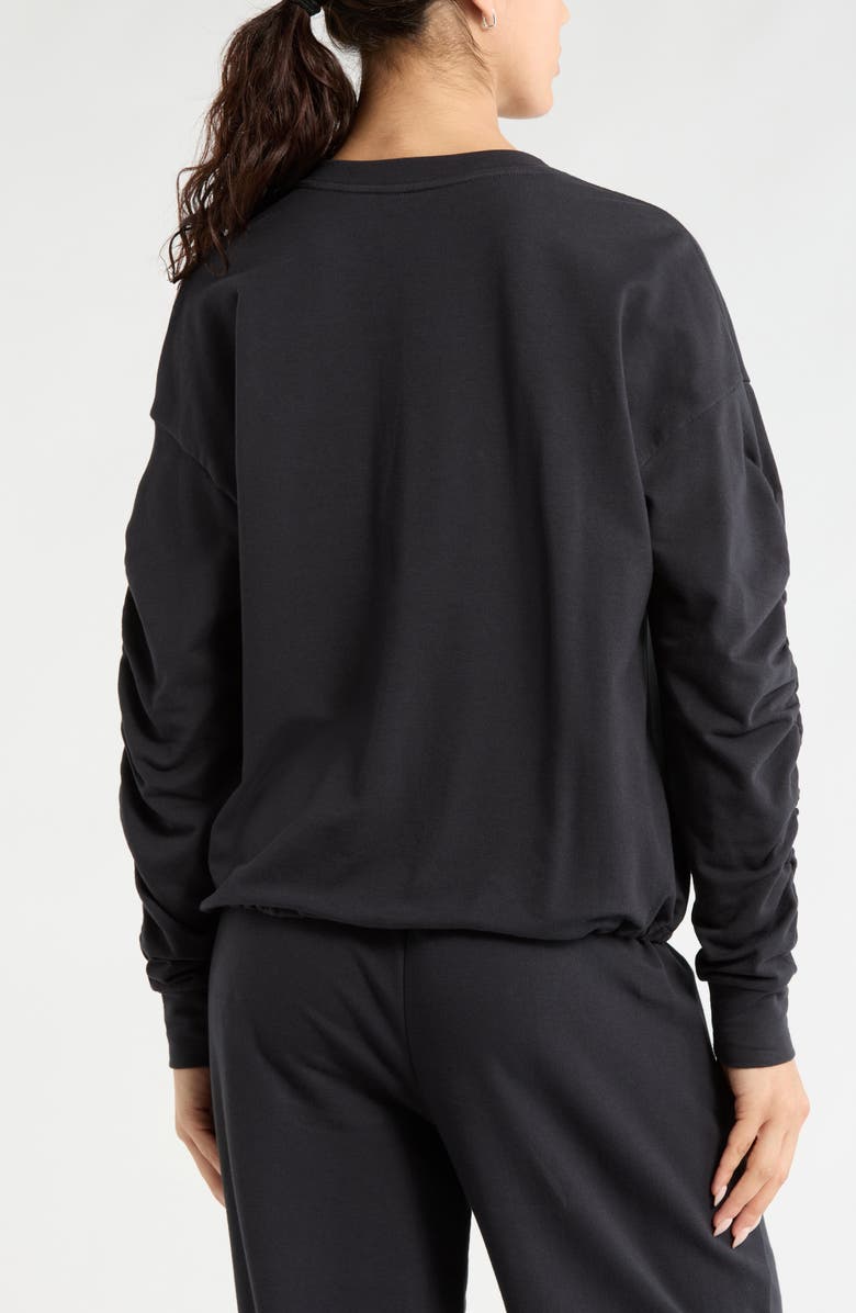 Zella Cinch Side Long Sleeve Top, Alternate, color, Black