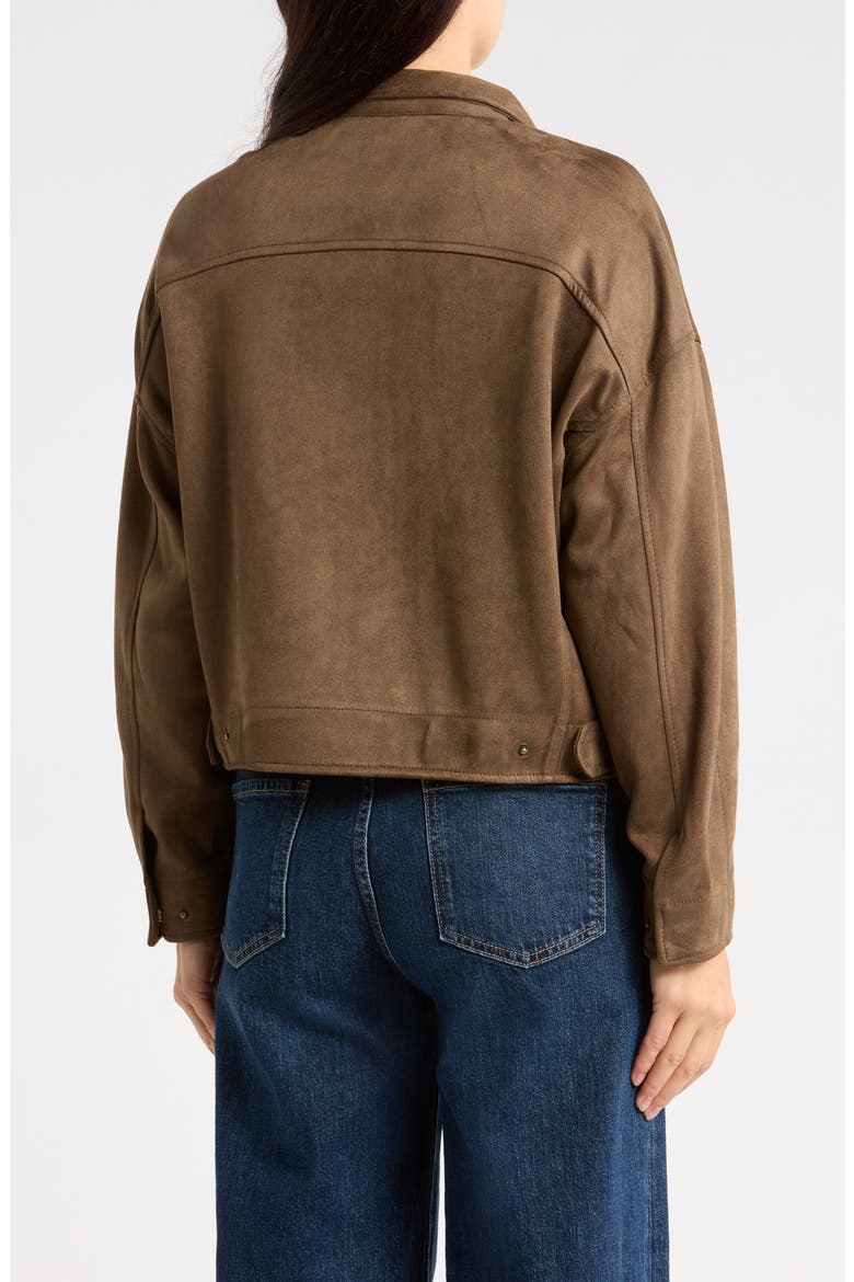 MAX STUDIO Faux Suede Full Zip Jacket (Women) | Nordstromrack