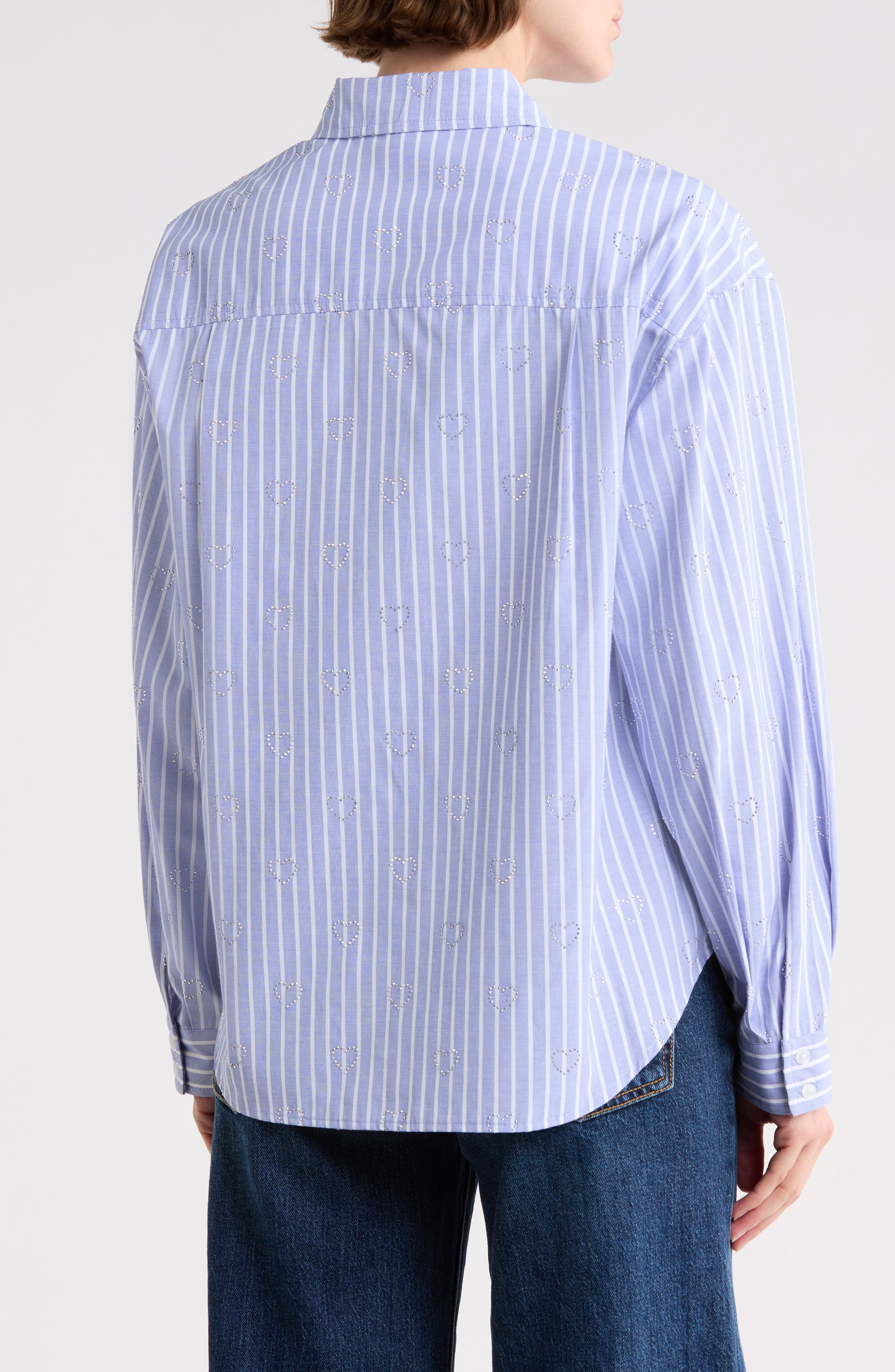 Stripe Embellished Button-Up Shirt - image 4