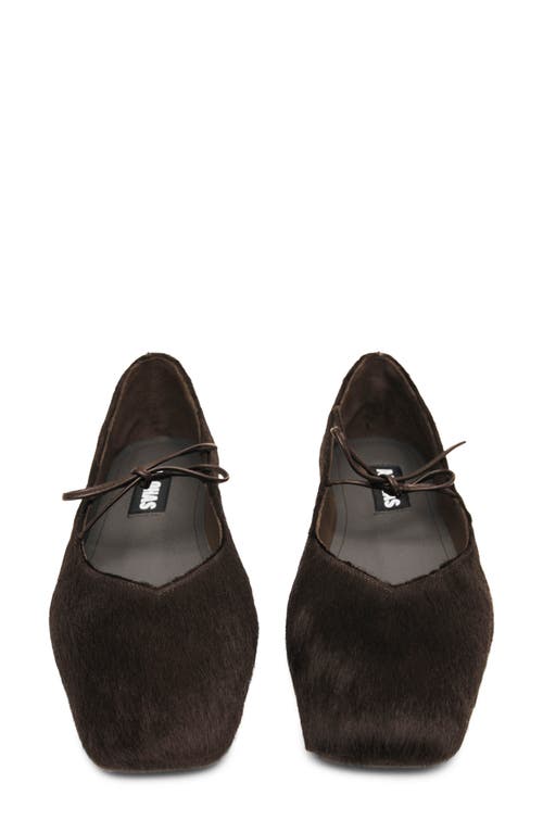 Alohas Sway Soft Brown Leather Ballet Flats In Black