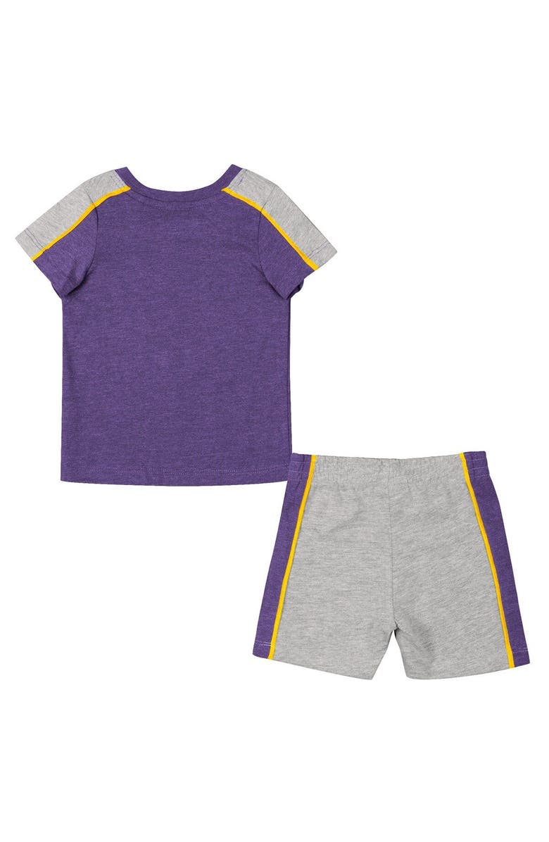 COLOSSEUM Infant Colosseum Purple/Heather Gray LSU Tigers Norman T-Shirt & Shorts Set, Alternate, color, 