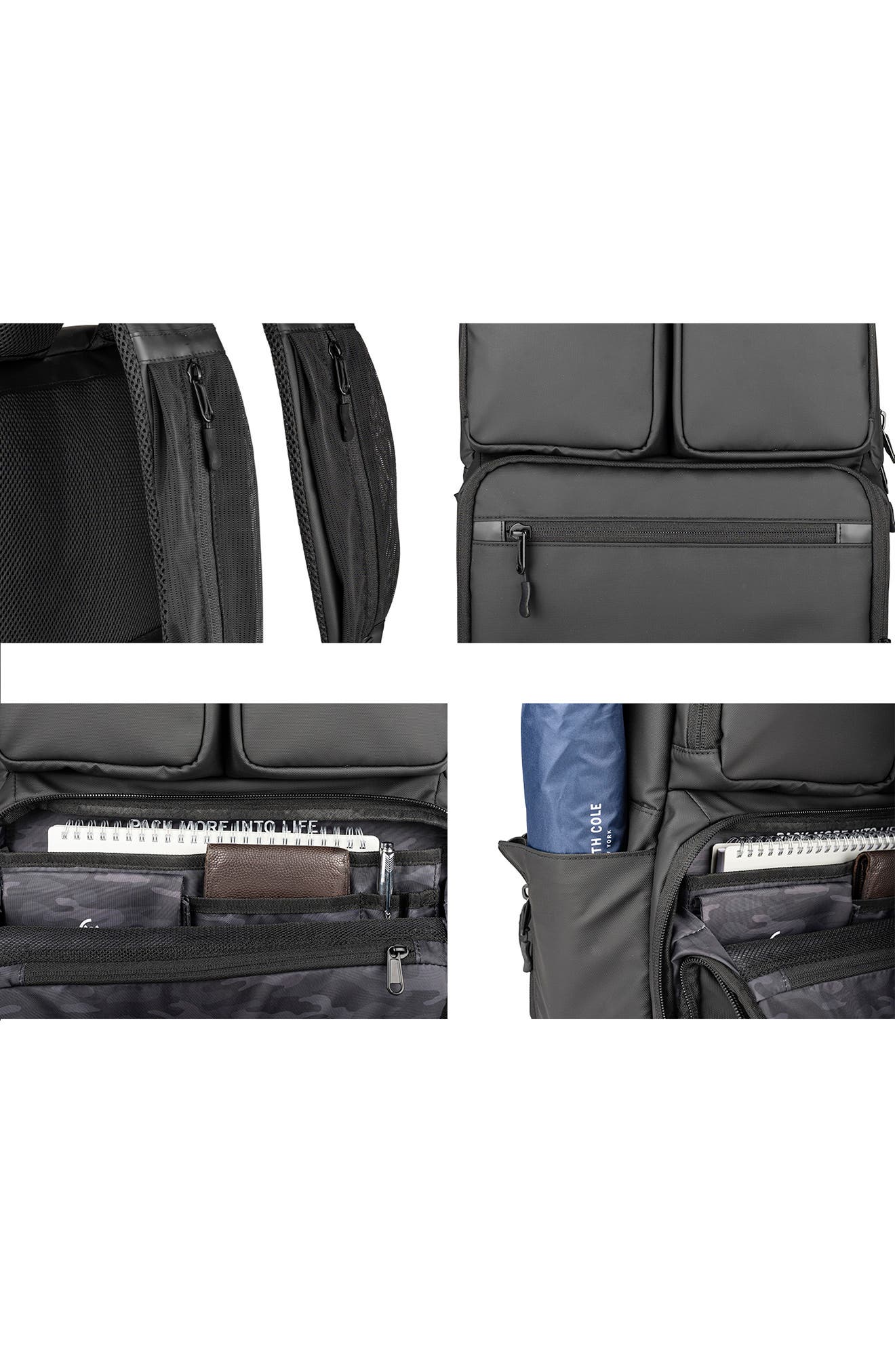 Kenneth Cole Ryder Backpack with Laptop Sleeve, Alternate, color, Black