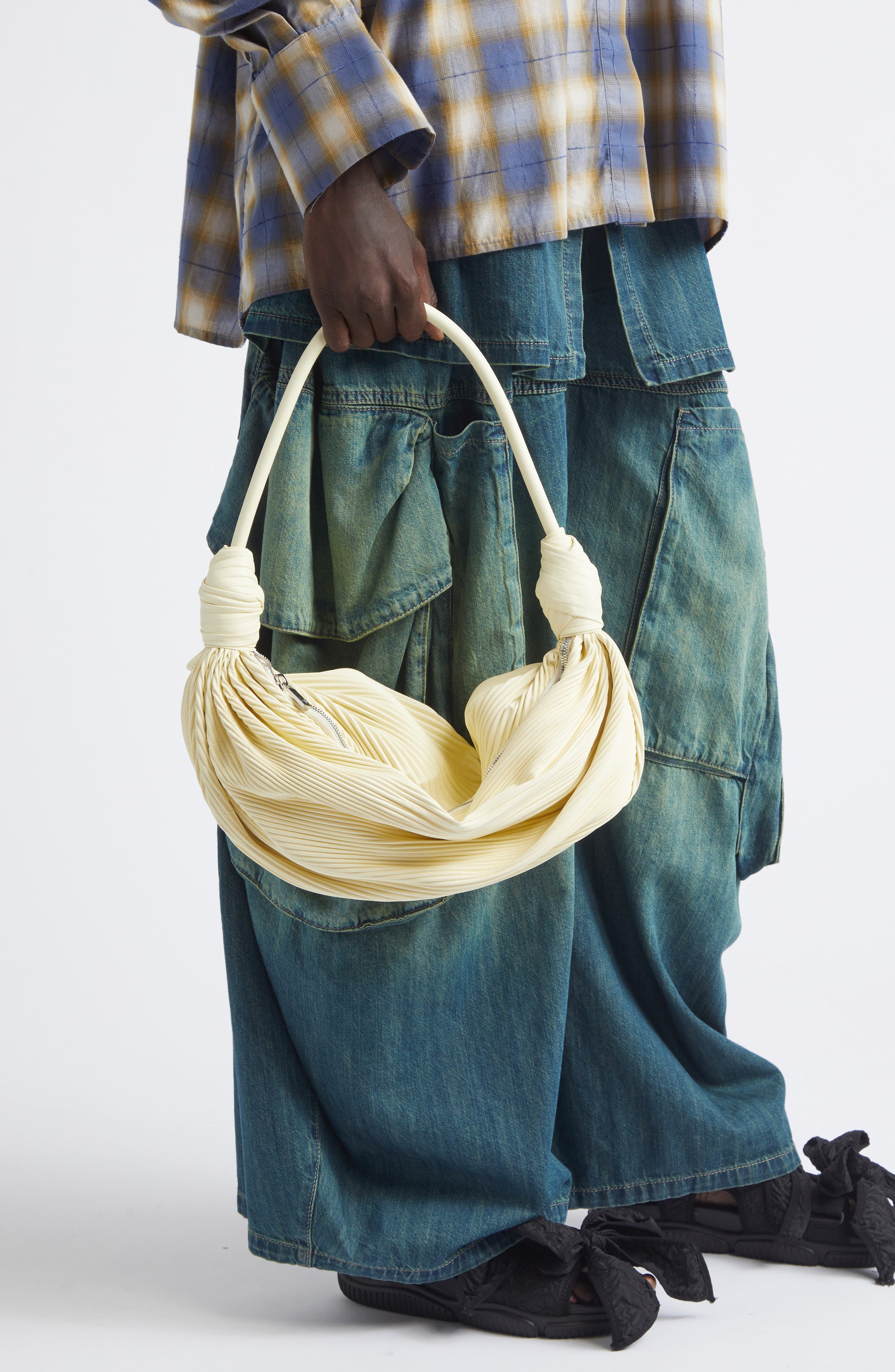 x Collina Strada Wave Knot Bag, Alternate, color, BUTTER