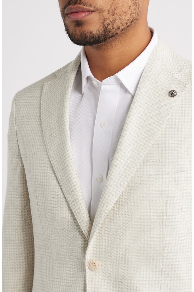 Madison Mini Check Wool, Silk & Linen Sport Coat, Alternate, color, OFF WHITE