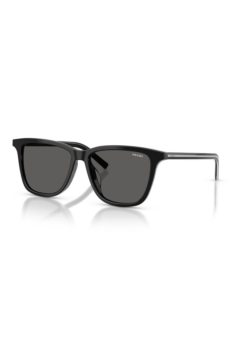 54mm Square Sunglasses, Alternate, color, BLACK / DARK GREY