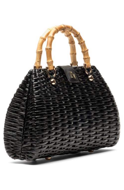 Frances Valentine Rooster Woven Wicker Top Handle Bag
