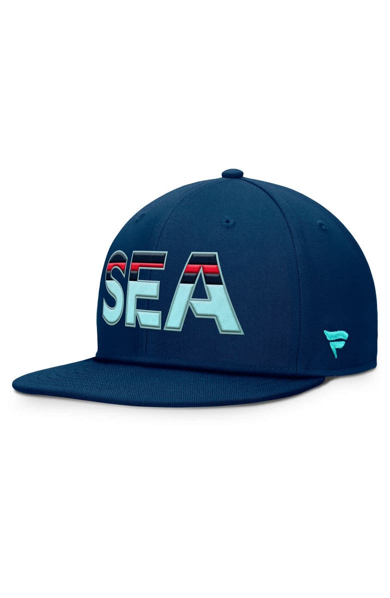 FANATICS Men's Fanatics Deep Sea Blue Seattle Kraken Authentic Pro Rink Snapback Hat, Main, color, Navy