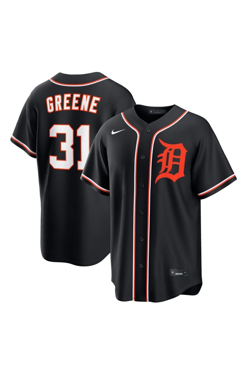 Nike Men's Nike Riley Greene Detroit Tigers Fashion Replica Black Out Jersey, Main, color, Black