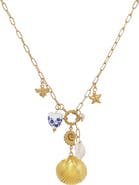 Adornia Assorted Charm Paper Clip Chain Necklace