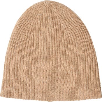 Amicale Cashmere Cuffed Rib Knit Cashmere Hat, Brown Amicale Cashmere Double Layer Rib Knit Beanie | Nordstromrack main image 4