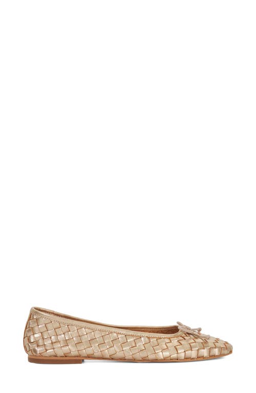Dune London Heat Leather Ballet Flat In Gold