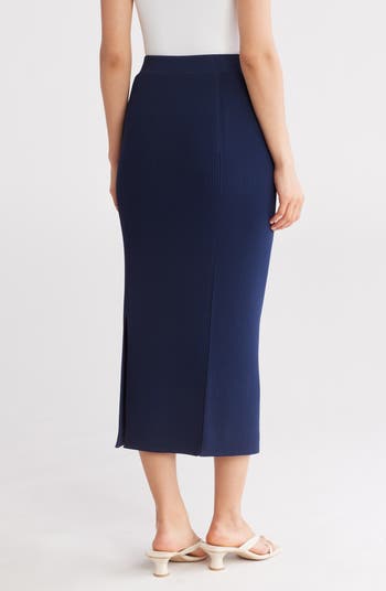 Slim Ribbed Sweater Skirt