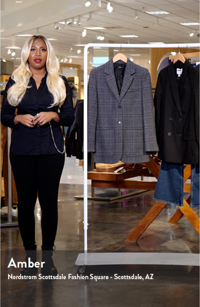 Plaid Elbow Patch Recycled Wool Blend Jacket, sales video thumbnail