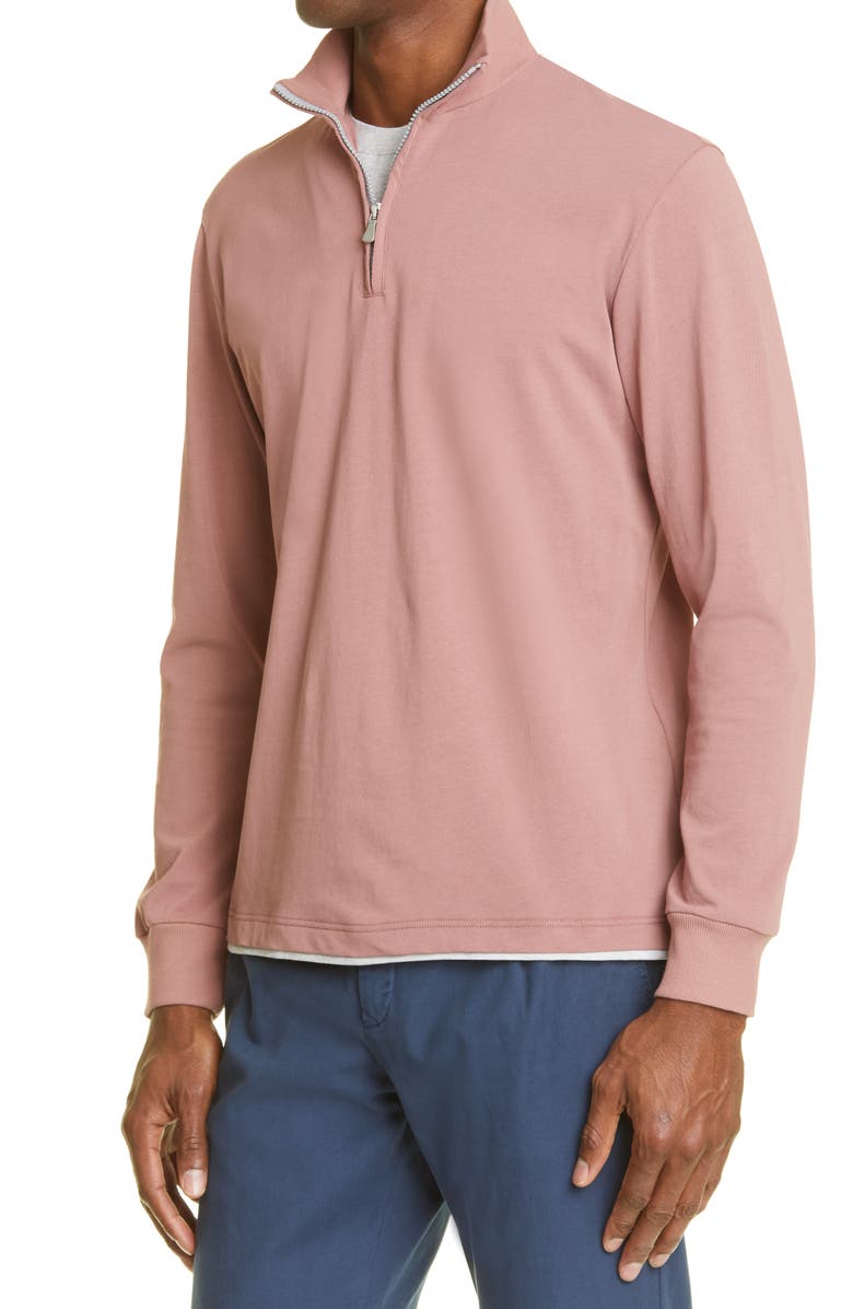 Eleventy Layered Quarter Zip Pullover, Alternate, color, 