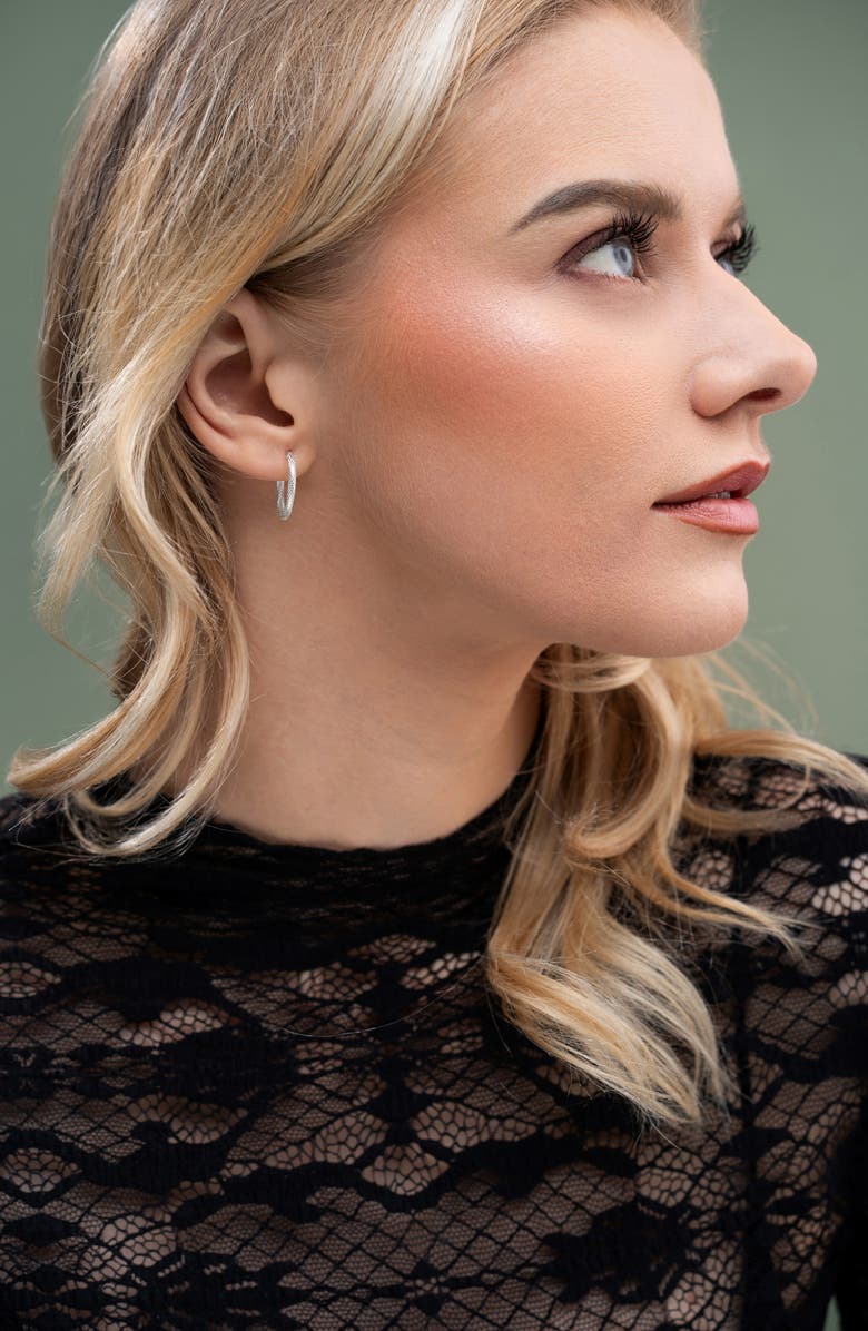 Bony Levy BLG 14K White Gold Faceted Hoop Earrings, Alternate, color, 14K White Gold