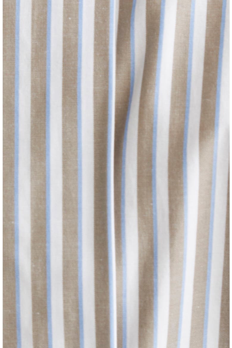 Risors Stripe Stretch Poplin Button-Up Shirt, Alternate, color, HAZELNUT BROWN