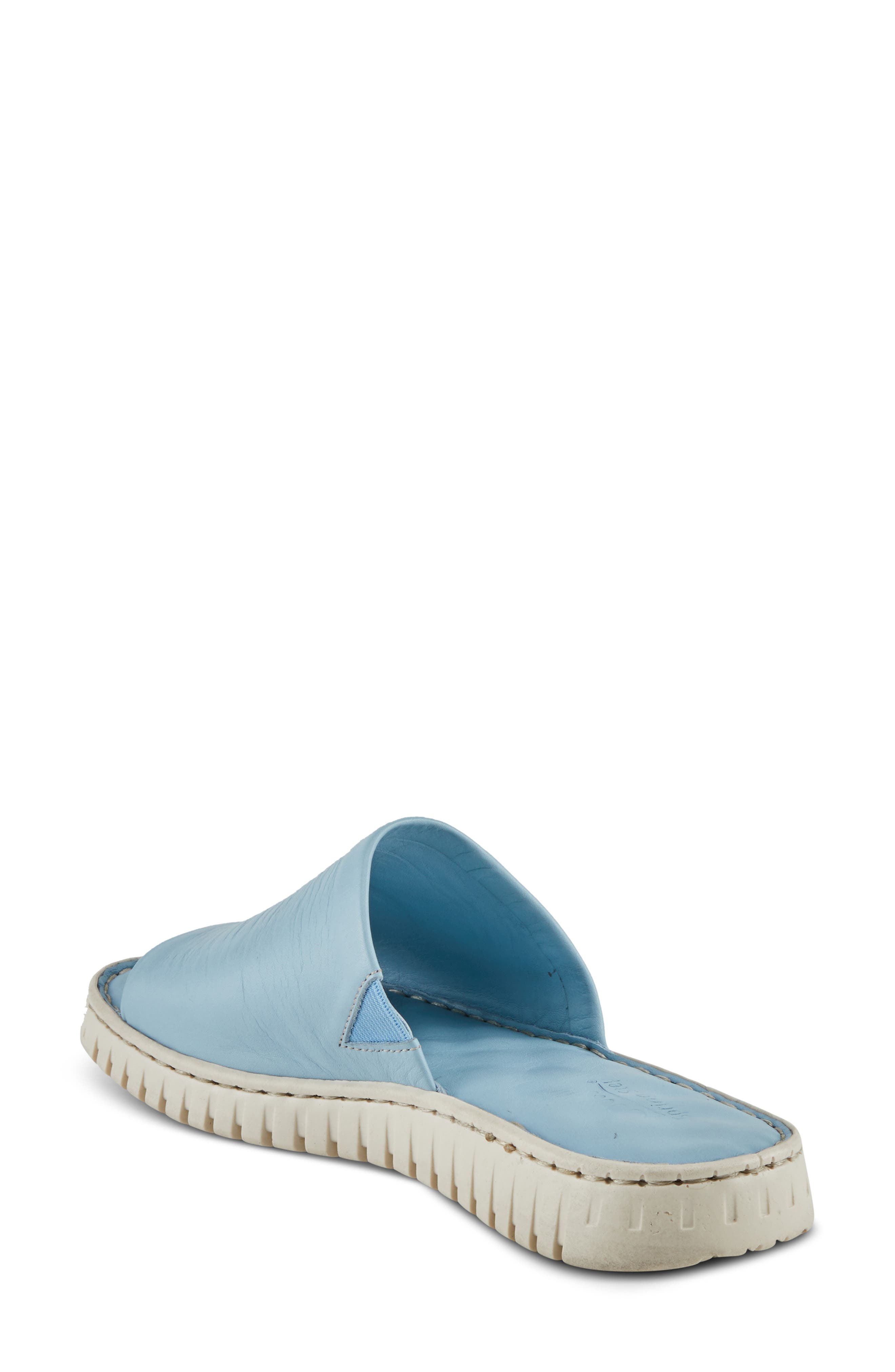 Nappa Slide Sandal, Alternate, color, BLUE