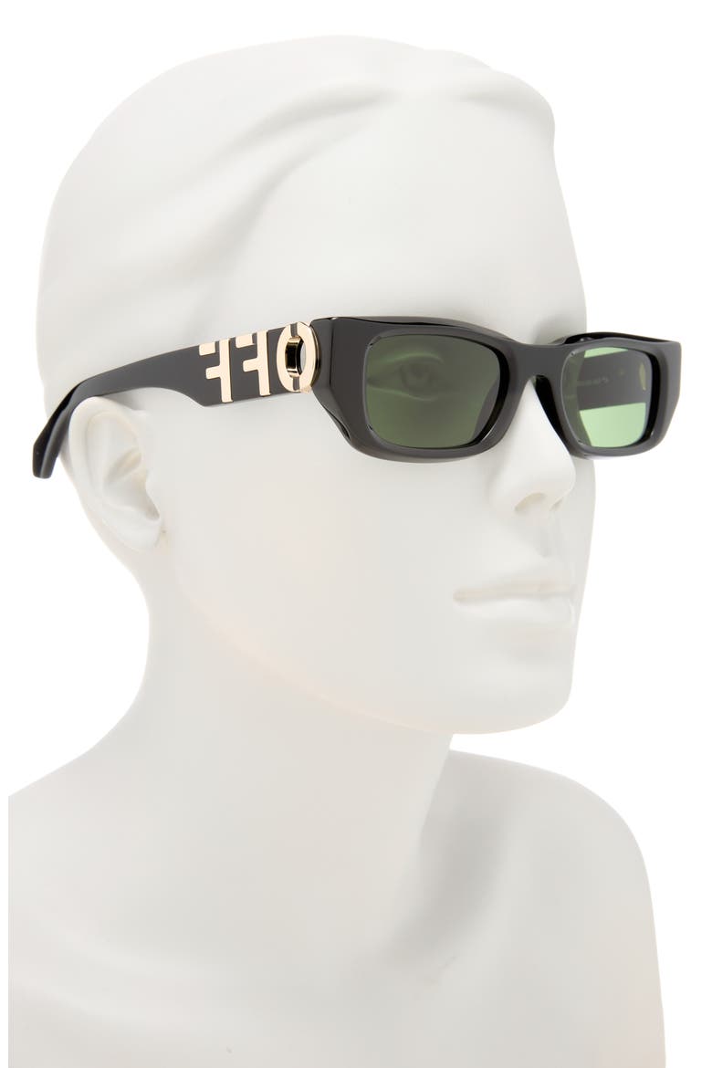 49mm Fillmore Rectangle Sunglasses, Alternate, color, BLACK GREEN