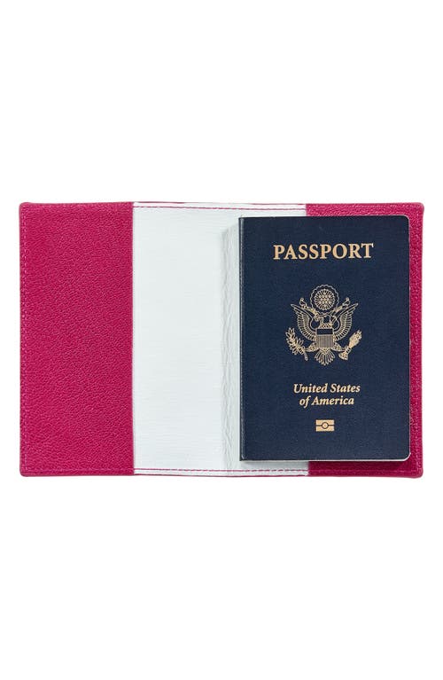 Graphic Image Leather Passport Cover In Pink