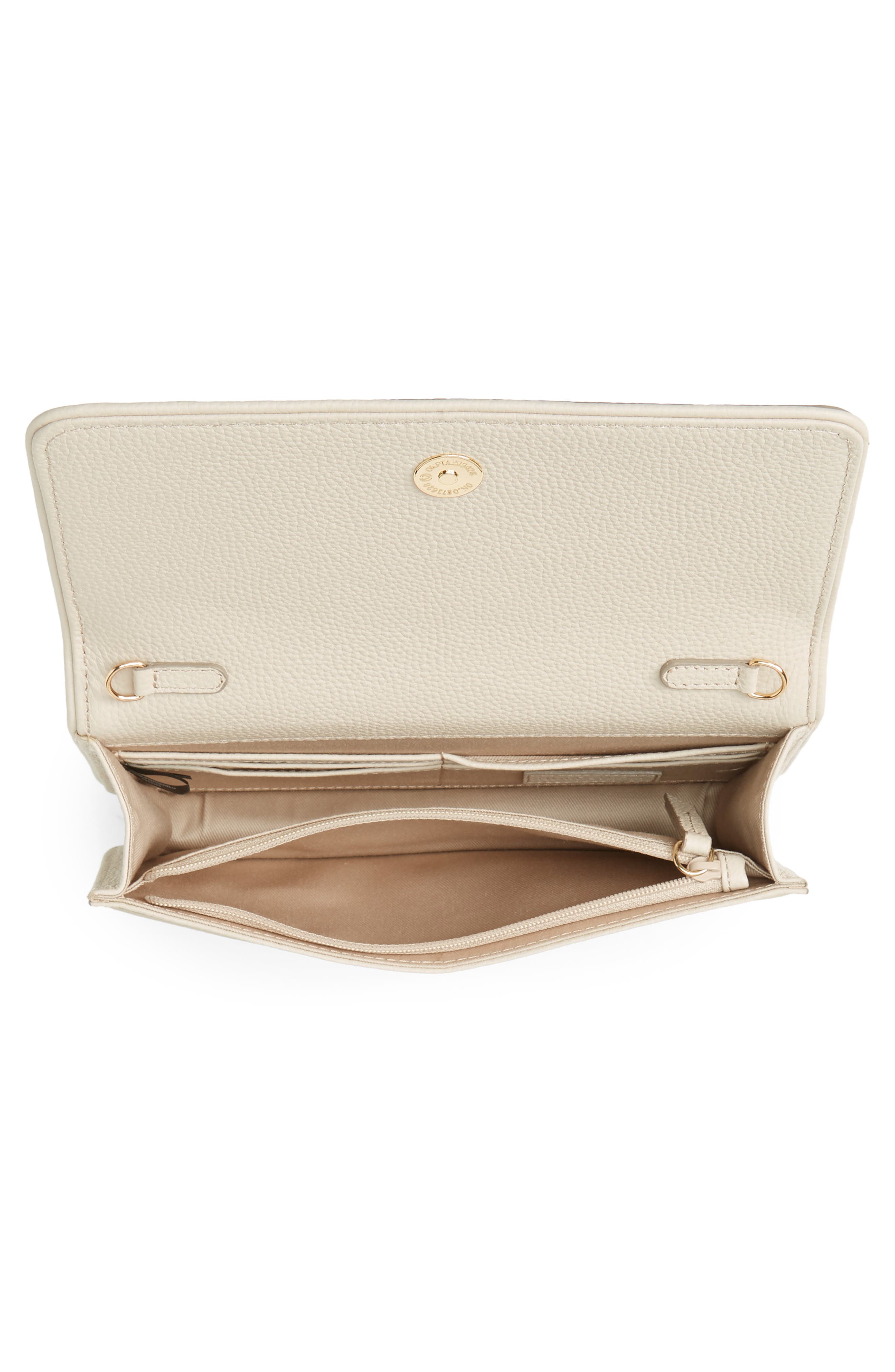 Sandra Leather Clutch, Alternate, color, BEIGE SMOKE