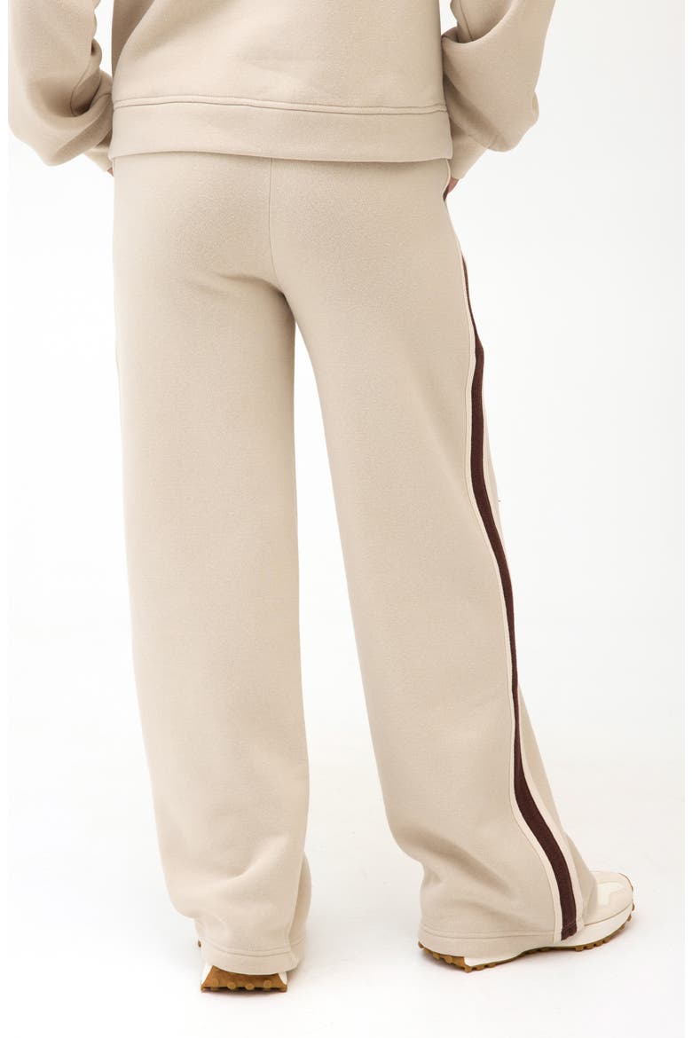 Lupita Side Stripe Fleece Pants, Alternate, color, OATMEAL/ TAPIOCA