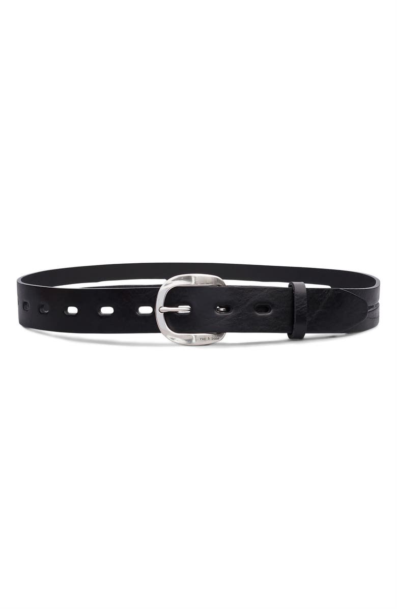 rag & bone Belize Leather Belt, Main, color, 