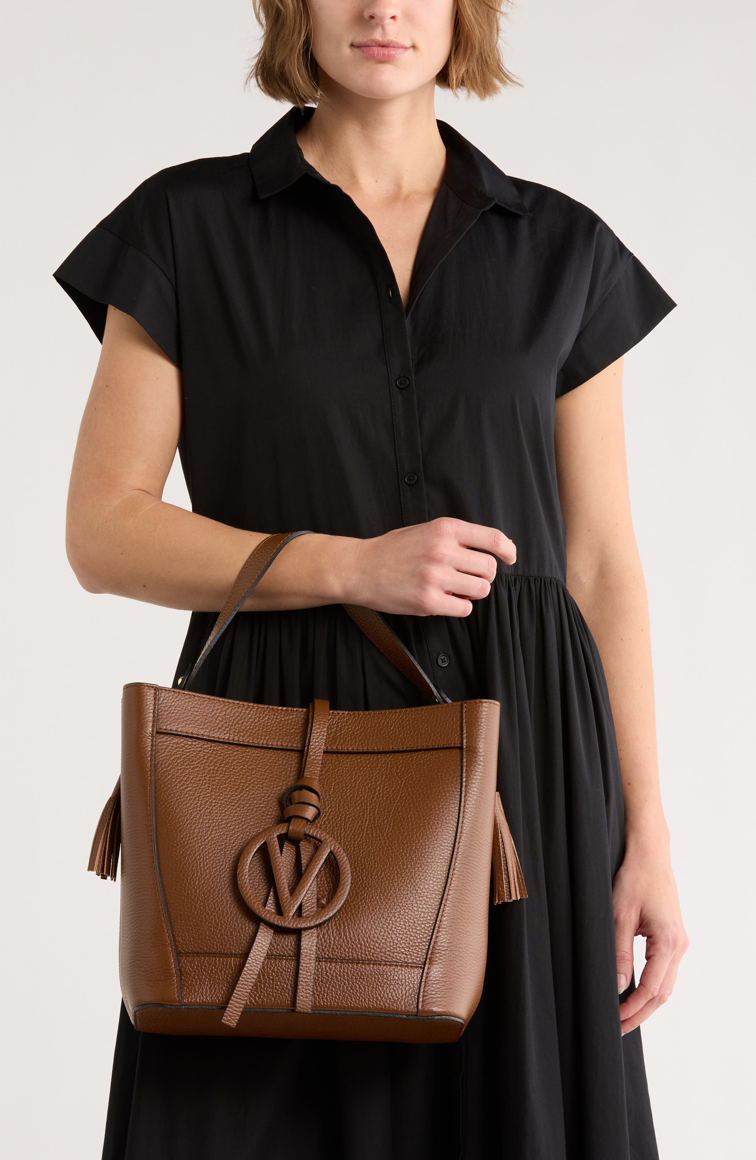 VALENTINO BY MARIO VALENTINO Callie Medallion Shoulder Bag, Alternate, color, Carob Chocolate