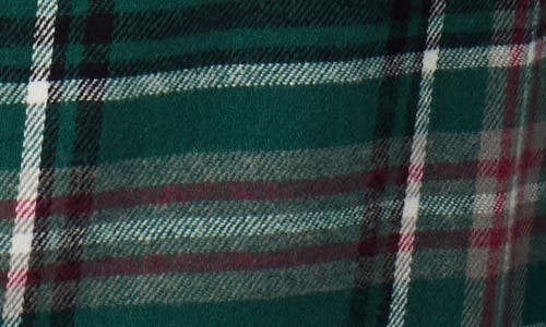 Eileen West Plaid Flannel Nightshirt In Green