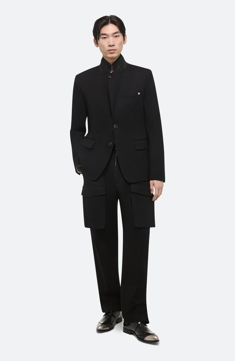 Helmut Lang Zip Classic Ponte Knit Blazer, Alternate, color, Black