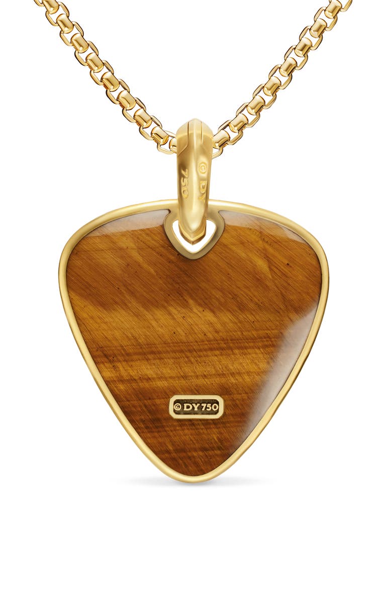 David Yurman Men's Streamline Pick Amulet in 18K Yellow Gold, Alternate, color, Tigers Eye