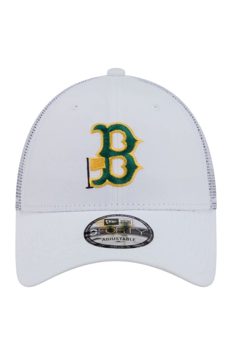 New Era Men's New Era White Boston Red Sox Flag 9FORTY Trucker Adjustable Hat, Alternate, color, White