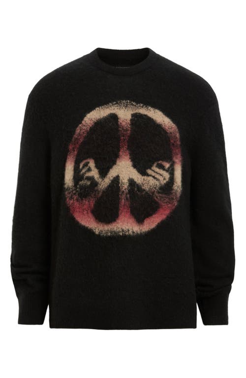 Allsaints Peace Oversized Fit Sweater In Black