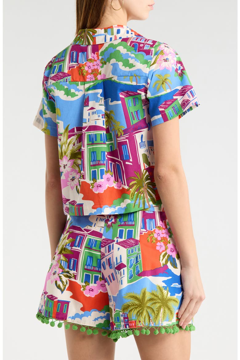 Rumi Town Marlie V-Neck Top, Alternate, color, CREAM-BLUE-MULTI